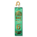 2"x8" 6th Place Stock Event Ribbons (Field Day) Carded